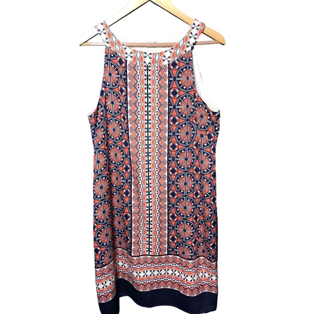 London times asymmetrical sleeveless‎ women dress Large Please read orange blue